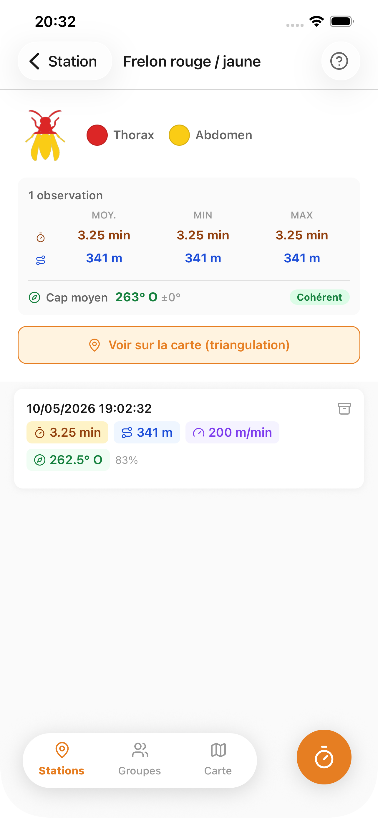 Statistiques des observations frelon asiatique
