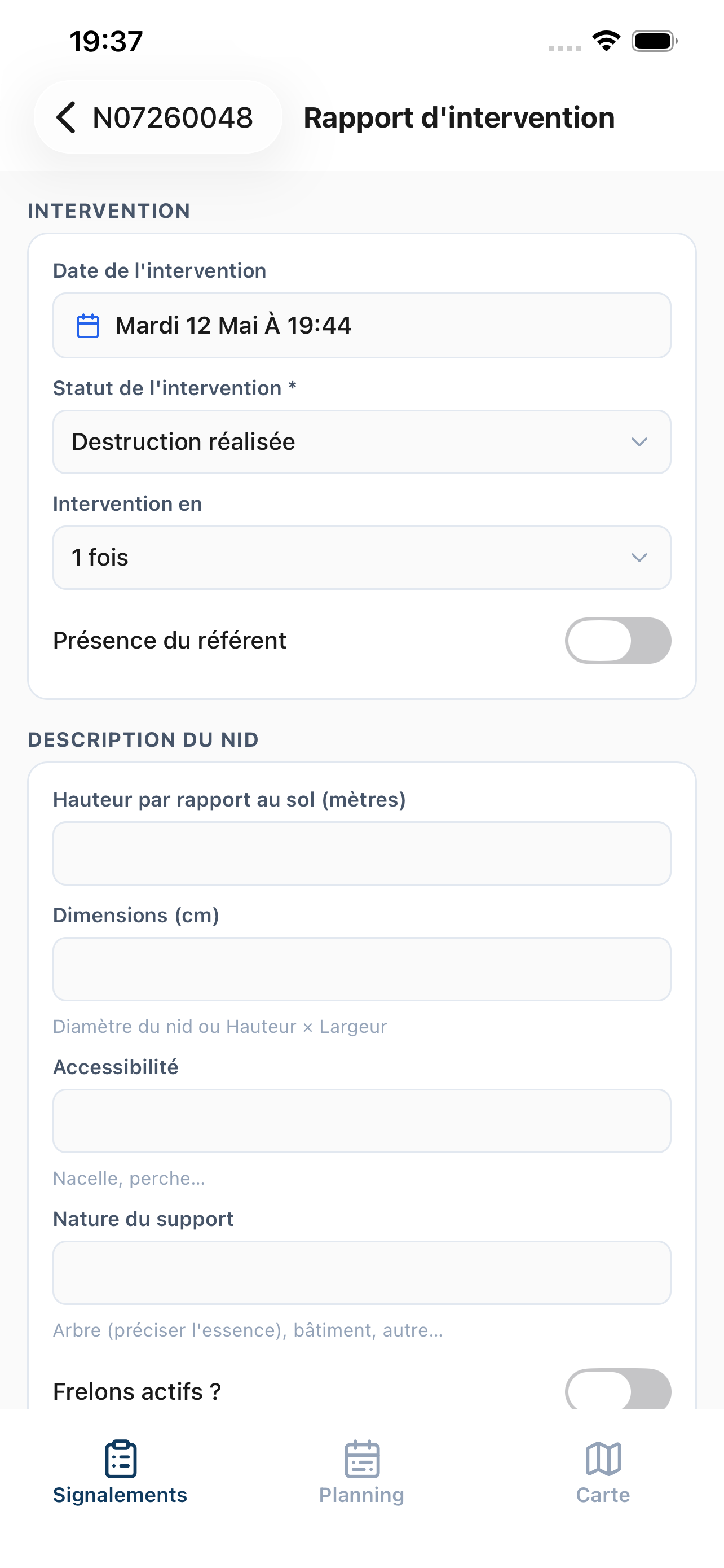 Rédaction d'un rapport d'intervention